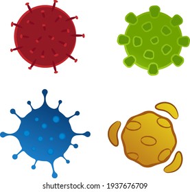 Virus and bacteria variant set pack vector illustration