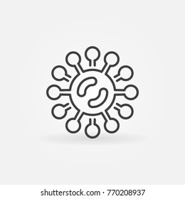 Virus or bacteria vector icon or symbol in thin line style