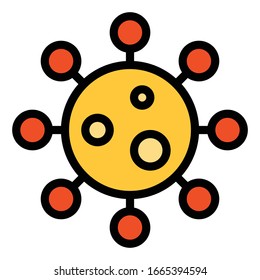 Virus or Bacteria vector illustration, filled design icon