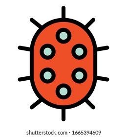 Icono de diseño relleno de ilustración de vector de virus o bacterias