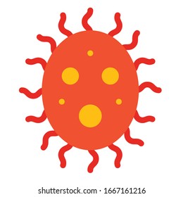 Virus or Bacteria vector illustration, flat design icon