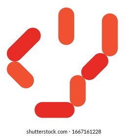 Icono de diseño plano de la ilustración del vector de virus o bacterias