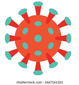 Virus or Bacteria vector illustration, flat design icon