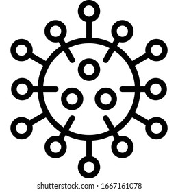 Virus or Bacteria vector illustration, line design icon