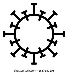 Virus or Bacteria vector illustration, line design icon