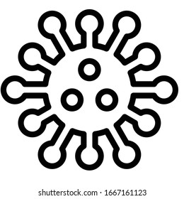 Virus or Bacteria vector illustration, line design icon