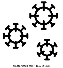 Virus or Bacteria vector illustration, line design icon