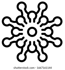 Virus or Bacteria vector illustration, line design icon