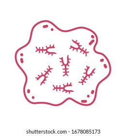 virus bacterias germs icon over white background, line style icon, vector illustration