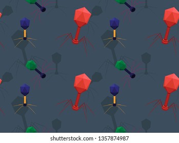 Virus Bacteriophage Background Seamless Wallpaper