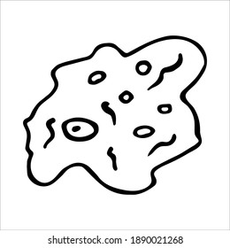 Virus. Bacterio. Imagen vectorial Doodle. Aislado sobre fondo blanco.