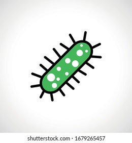 Virus, bacterium or microbe icon isolated, vector on white background