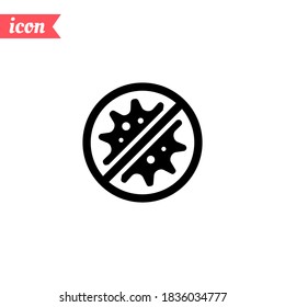 Virus ban symbol. Vector illustration EPS 10.