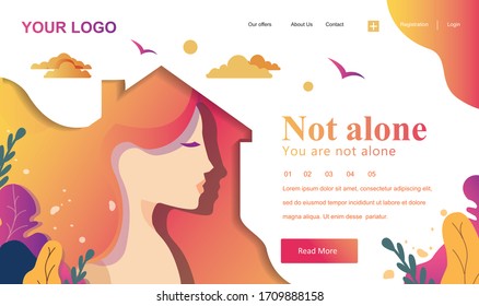 Сorona virus banner, quarantine time. Covid-19 corona virus concept. Modern flat web landing page design template. Vector illustration,