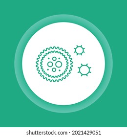 Virus black color button icon. Bacteria, microorganism sign. Pictogram for web page, mobile app, promo
