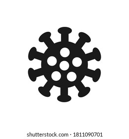 Virus black icon. Microbe or bacterium outline symbol in glyph style, corona virus vector illustration isolated on white. 