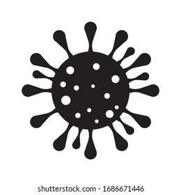 Virus black white, molecula flu. Vector 2019-ncov infection, virus medical pandemic, coronavirus illustration illness