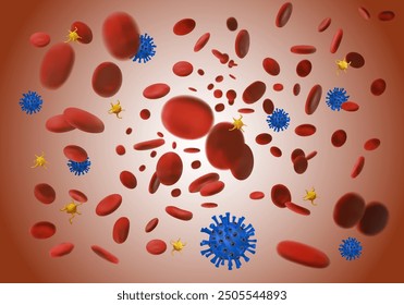 Un virus en la sangre. Ilustración vectorial