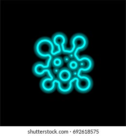 Virus blue glowing neon ui ux icon. Glowing sign logo vector