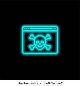Virus blue glowing neon ui ux icon. Glowing sign logo vector