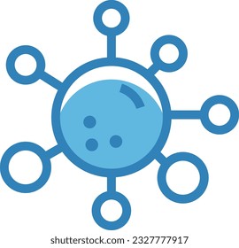Virus Blue Icon - Single Icon, Vector 