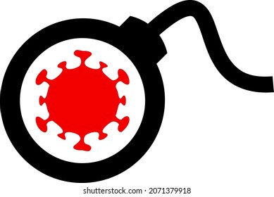 Icono de bomba de virus con estilo plano. Imagen aislada del icono de la bomba de virus vectoriales en un fondo blanco.