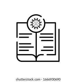 virus book icon. Flat Vector graphic in white background.