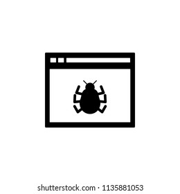 virus in the browser icon. Element of cybersecurity icon for mobile concept and web apps. Glyph style virus in the browser icon can be used for web and mobile on white background