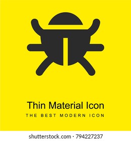 Virus bug bright yellow material minimal icon or logo design