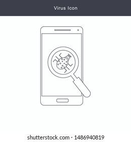 Virus bug icon in trendy flat style design. Vector graphic illustration. Suitable for website design
