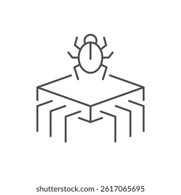Virus bug line outline icon