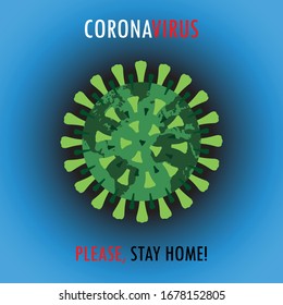 Сorona Virus Card. Vector Illustration.  Save the Planet Earth. Design for posters, banners, cards, invitaions -Pandemic Coronavirus Covid Desease.