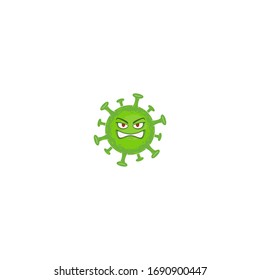 Caricatura de virus Cara Enfadada Bacteria