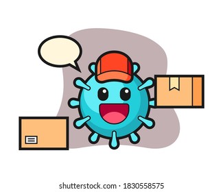 Virus cartoon as a beach guard