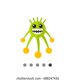 Virus Cartoon Character Icon 2