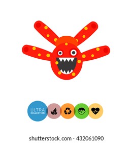 Virus Cartoon Character Icon 3