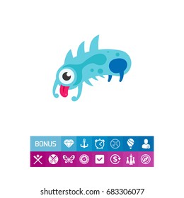 Virus Cartoon Character Icon 5