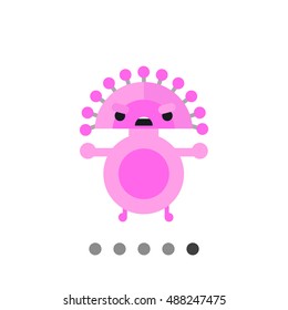 Virus Cartoon Character Icon 7