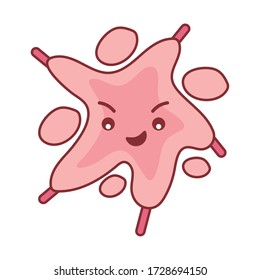 virus cartoon flat style icon design, Bacterium organism molecule and infection theme Vector illustration
