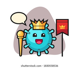 Virus cartoon as a king