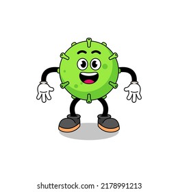 virus cartoon with surprised gesture , character design