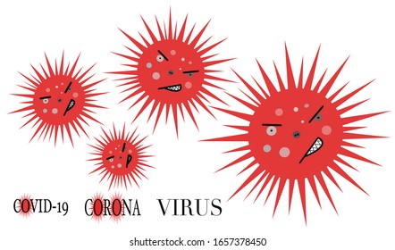 Virus cartoon vector icons isolated  on white background, vector for computer and mobile graphic design
