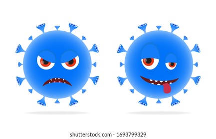 Virus Cartoon Vector Illustration, Microorganism Virus Icon