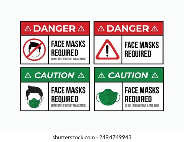 Virus Achtung Board Design Illustration Gesichtsmaske erforderlich