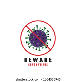 Virus cell design and warning symbol from it.  