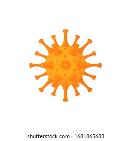 Icono de celda de virus.Concepto de coronavirus. Ilustración vectorial aislada en un fondo blanco al estilo de las caricaturas.