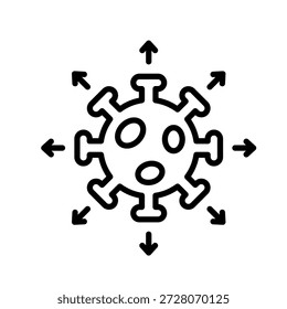 Ilustración vectorial de icono de contorno de célula de virus