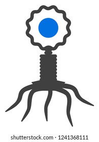 Virus cell vector icon symbol. Flat pictogram is isolated on a white background. Virus cell pictogram designed with simple style.