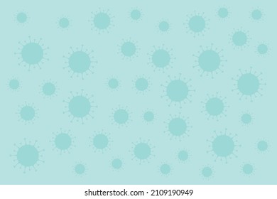 Virus cells. Microscopic view. Green vector wallpaper.