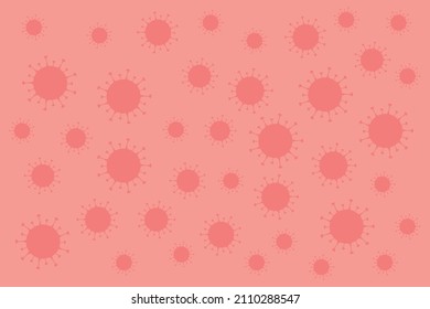 Viruszellen. Mikroskopische Sicht. Rote Vektorhintergründe.